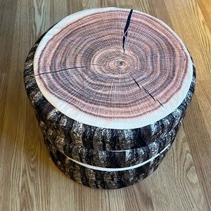 4 brand new wood round floor cushions or pillows